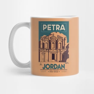 A Vintage Travel Art of Petra - Jordan Mug